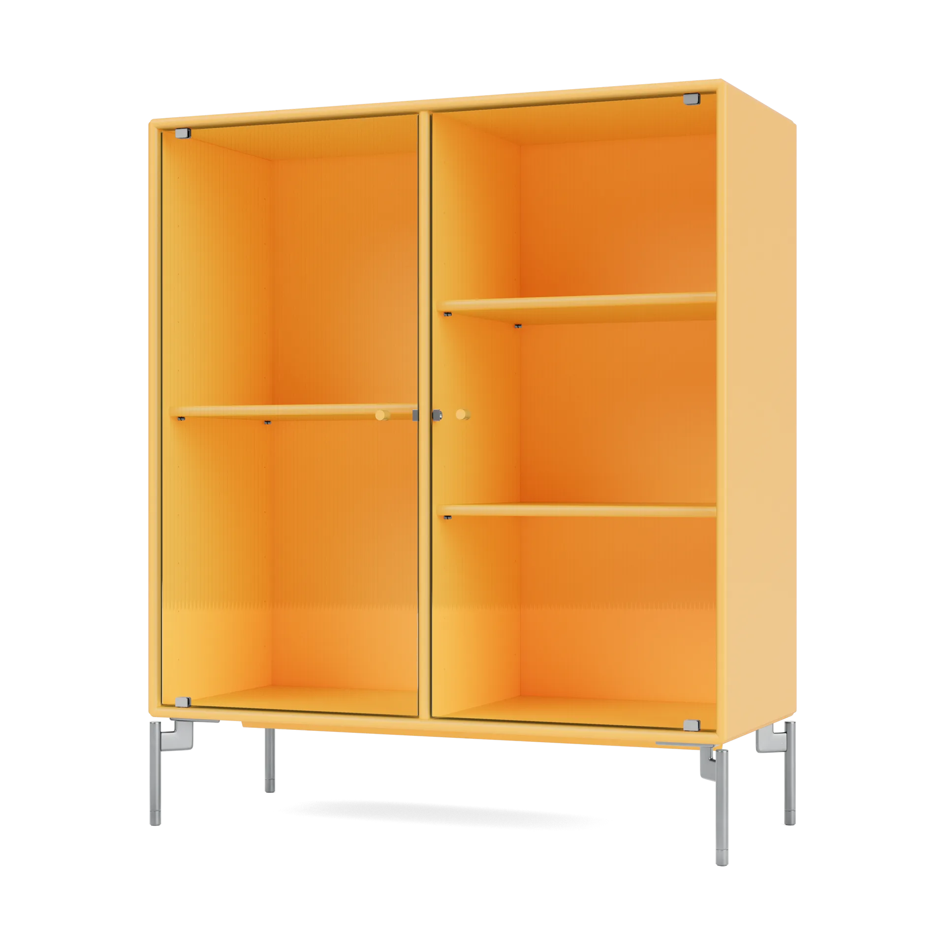 Ripple II βιτρίνα 69,6x82,2x30 cm, Acacia-πόδια chrome Montana