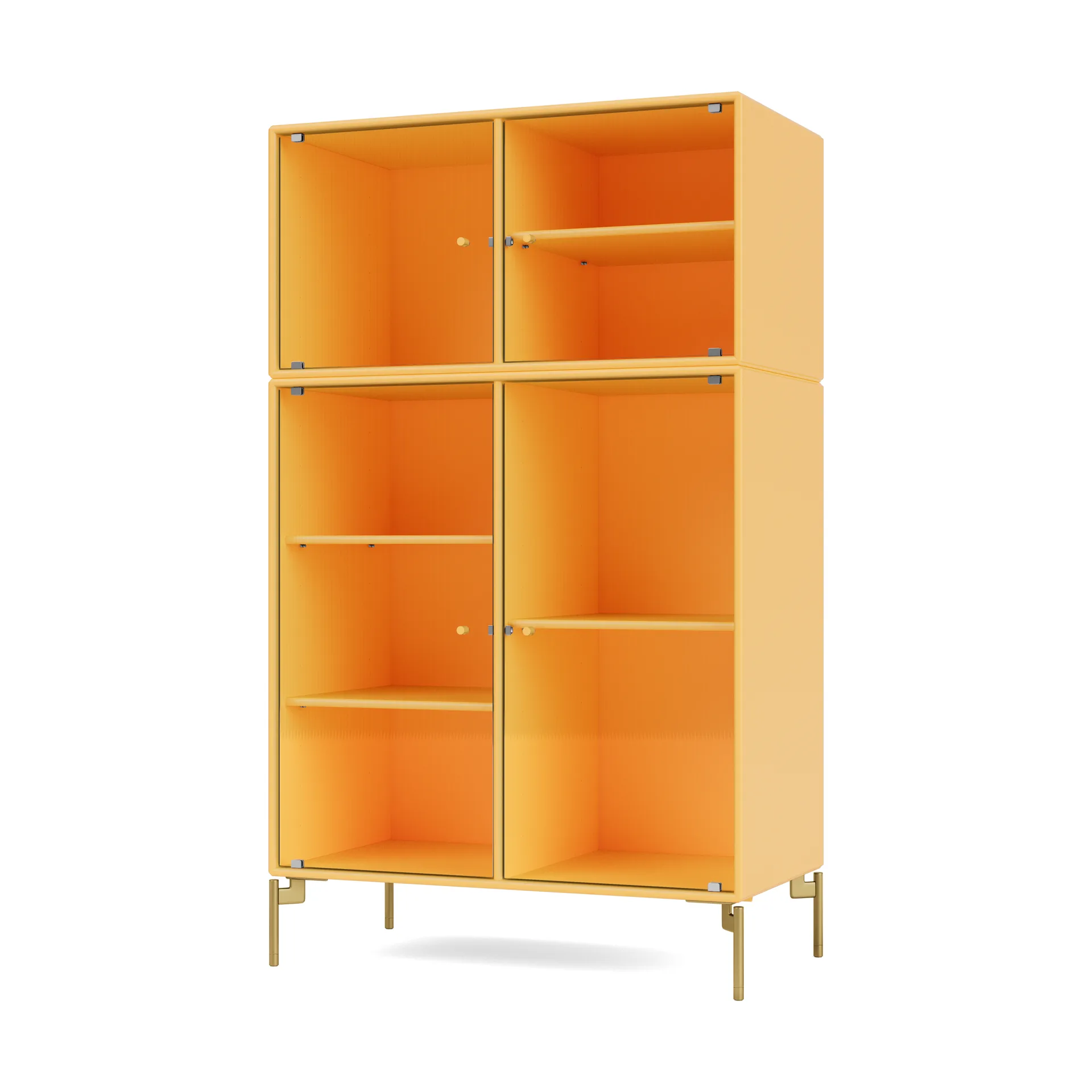 Ripple III βιτρίνα 69,6x117,6x38 cm, Acacia-πόδια brass Montana