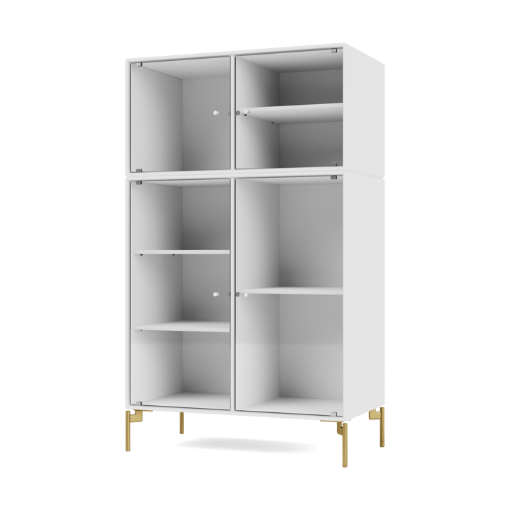 Ripple III βιτρίνα 69,6x117,6x38 cm - NewWhite-πόδια brass - Montana