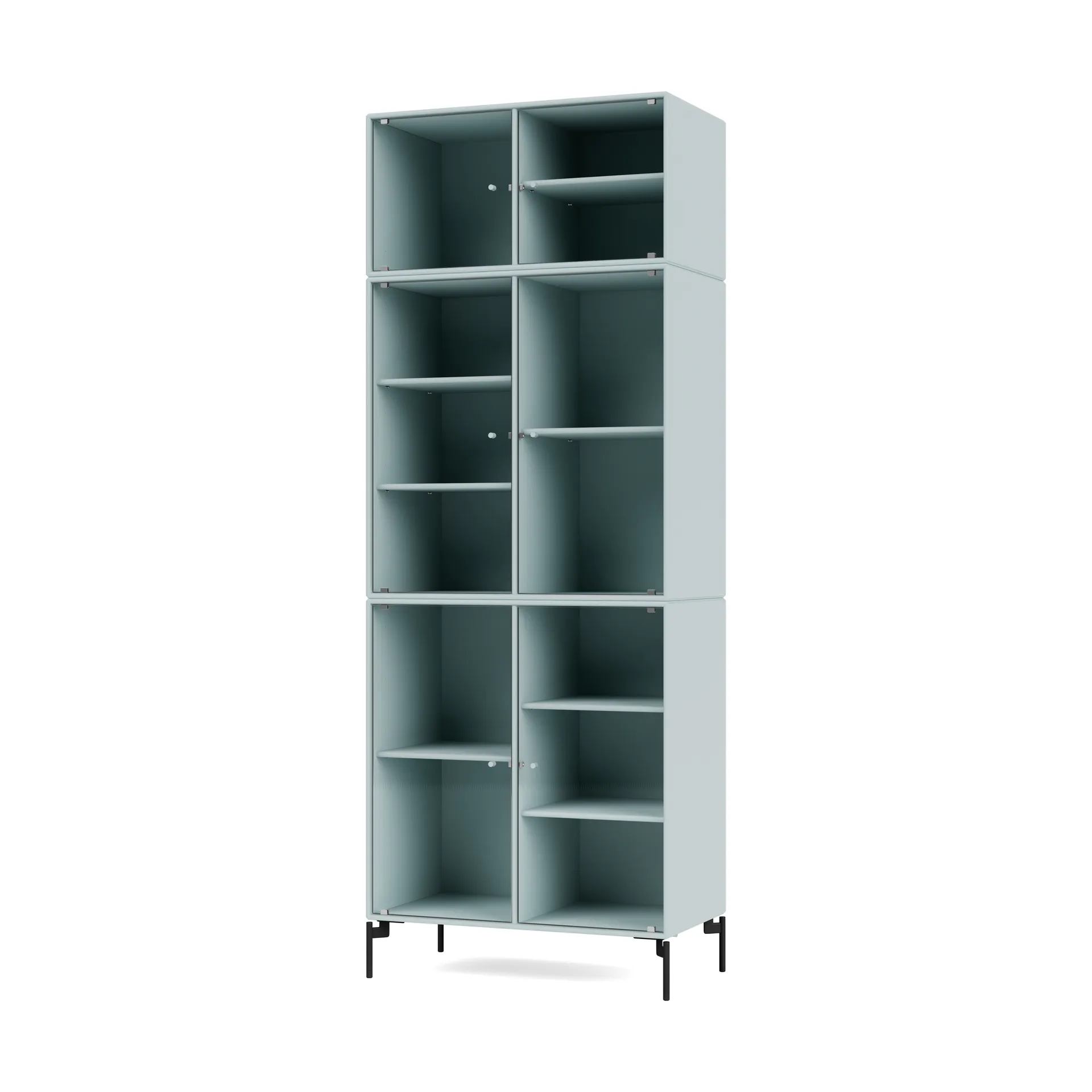 Ripple IV βιτρίνα 69,6x187,2x38 cm, Flint-πόδια black Montana