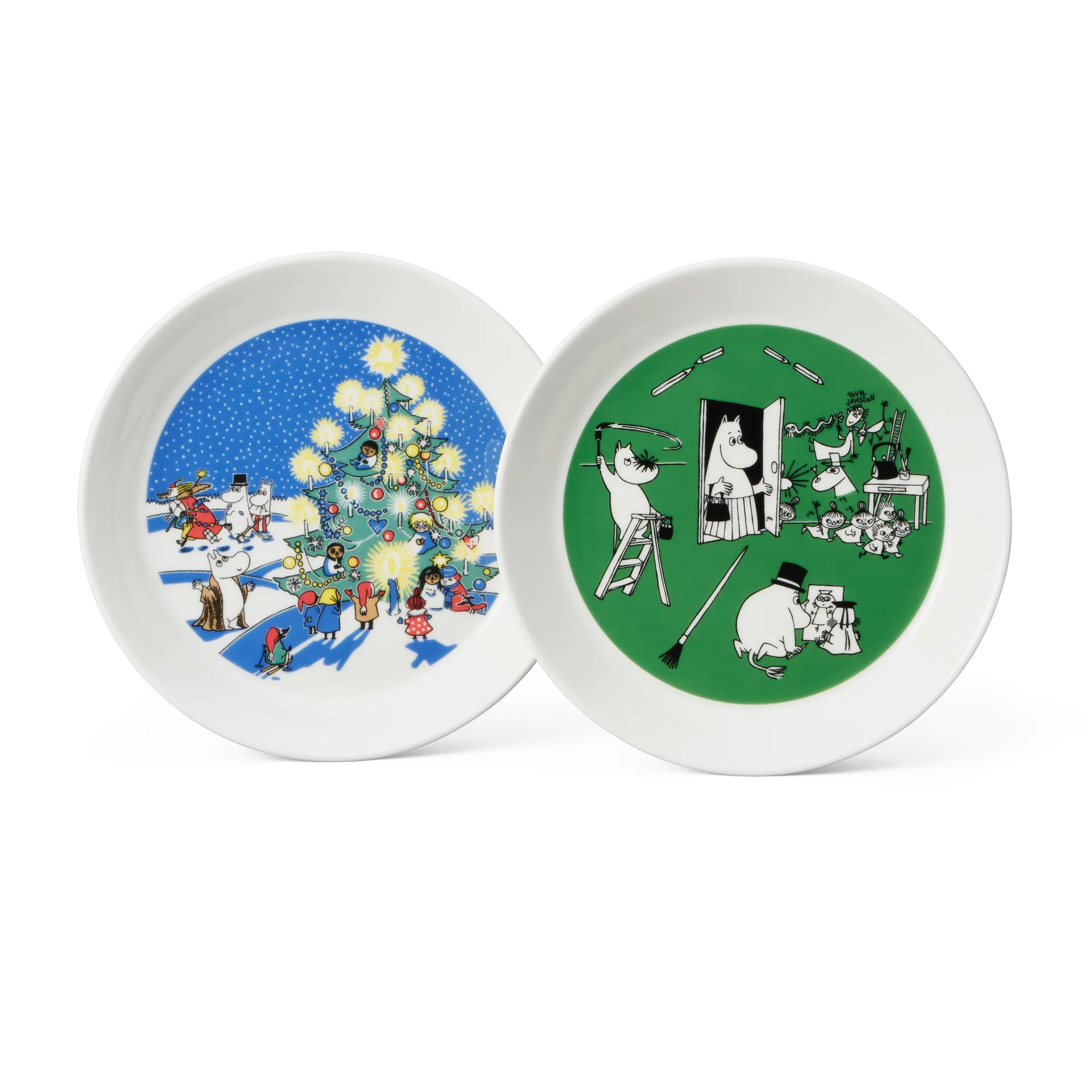 Drawing & Christmas moomin πιάτο 2 τεμάχια, Ø 19 cm Moomin Arabia