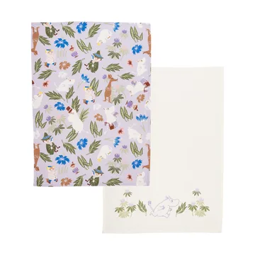 Πετσέτα κουζίνας Moomin 50x70 εκ. 2 τεμάχια - Purple-off-white - Moomin Arabia