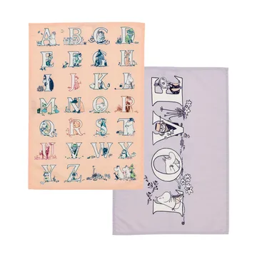 Πετσέτα κουζίνας Moomin 50x70 εκ. 2 τεμάχια - Αλφάβητο - Moomin Arabia