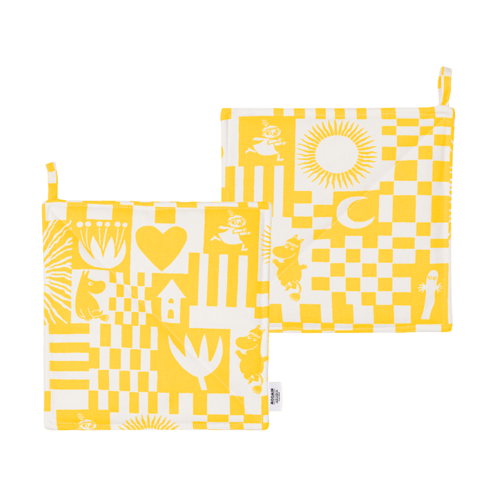Γιορτή Mumin γάντι φούρνου 22x22 cm 2-pack - Κίτρινο - Moomin Arabia