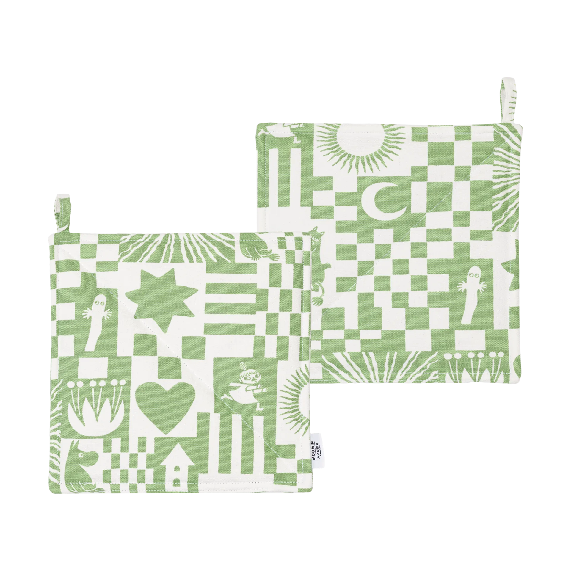 Γιορτή Mumin γάντι φούρνου 22x22 cm 2-pack, Πράσινο Moomin Arabia