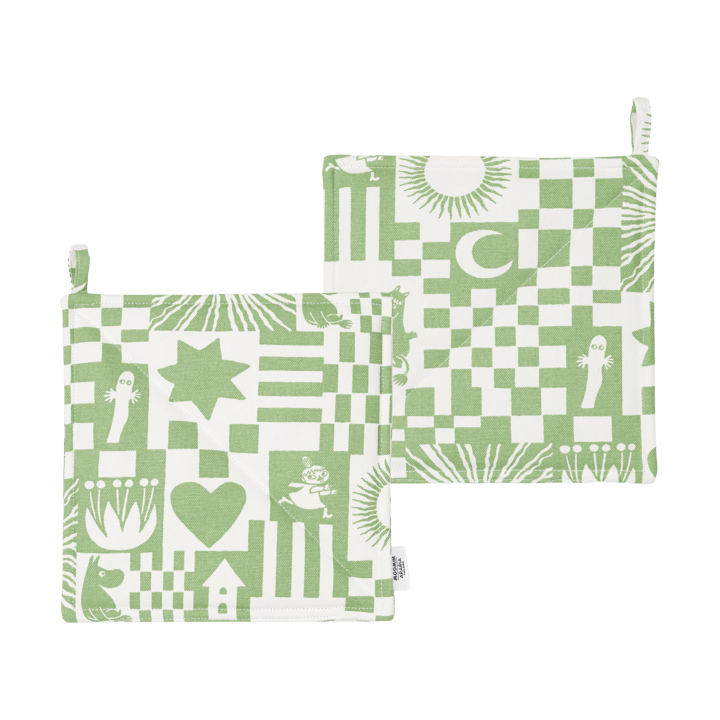 Γιορτή Mumin γάντι φούρνου 22x22 cm 2-pack - Πράσινο - Moomin Arabia