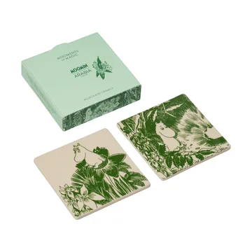 Mystikens skog Mumin σουβέρ - Πράσινο, 10x10 εκ., σετ 2 τεμαχίων - Moomin Arabia