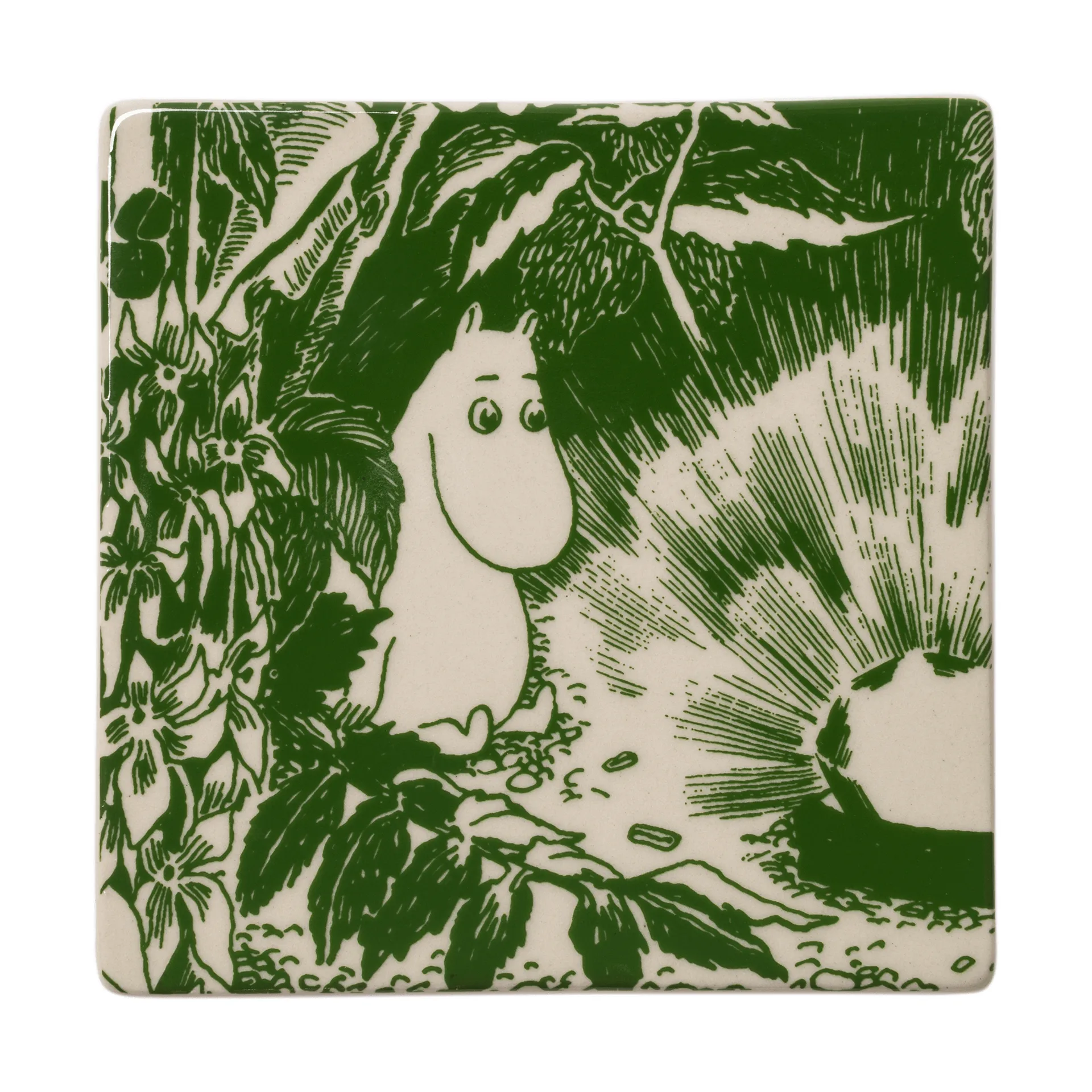 Mystikens skog Mumin σουβέρ, Πράσινο, 10x10 εκ., σετ 2 τεμαχίων Moomin Arabia