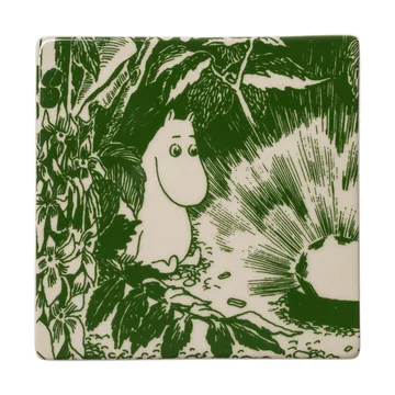Mystikens skog Mumin σουβέρ - Πράσινο, 10x10 εκ., σετ 2 τεμαχίων - Moomin Arabia