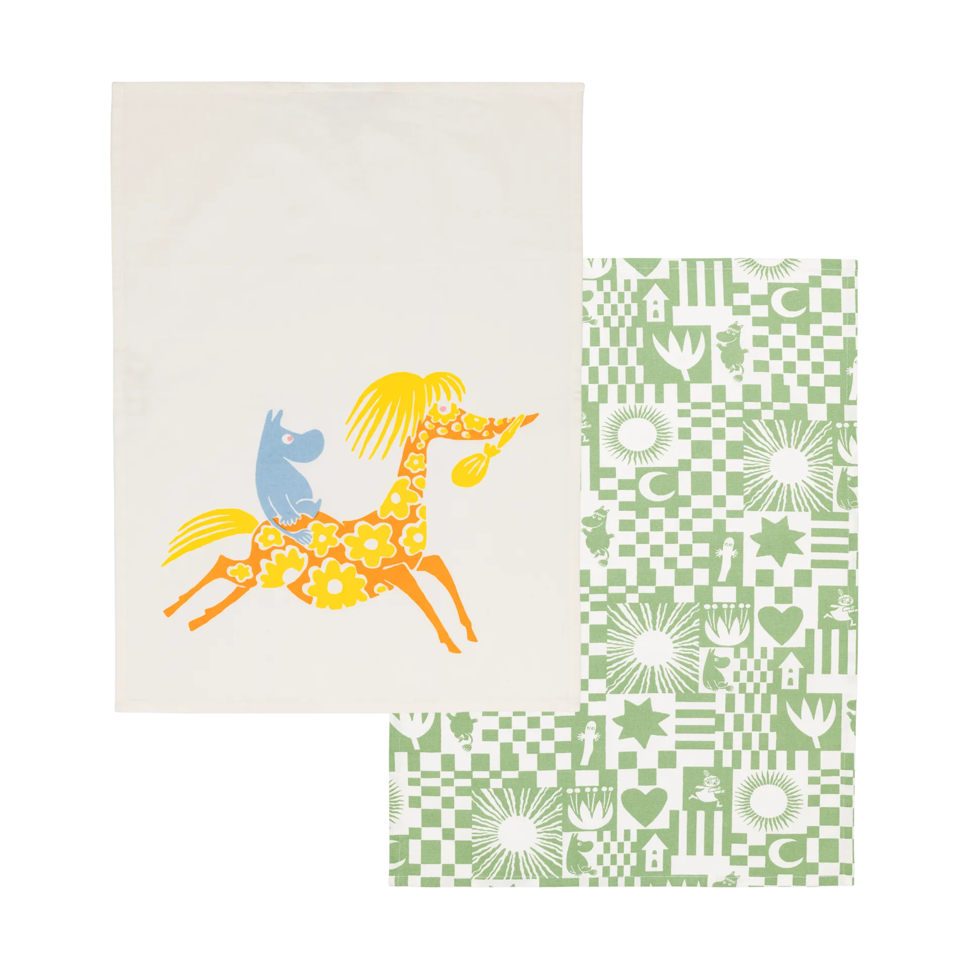 Σετ κουζίνας με πετσέτες Party mumin 50x70 cm 2 τεμάχια, Πράσινο Moomin Arabia