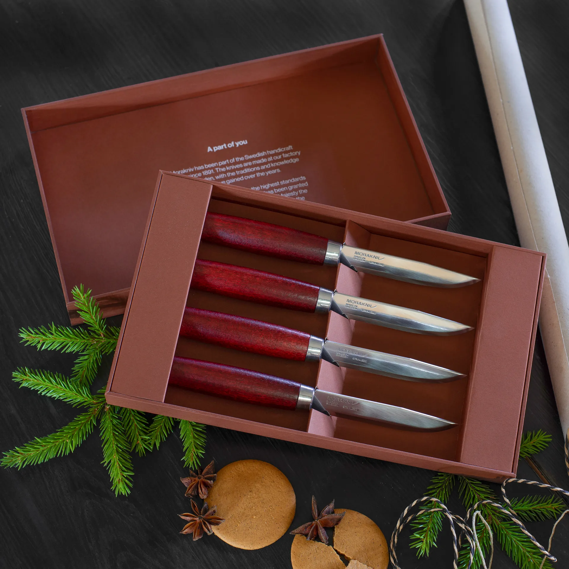 Morakniv Classic μαχαίρι μπριζόλας Συσκευασία 4 τμχ., κόκκινο Morakniv