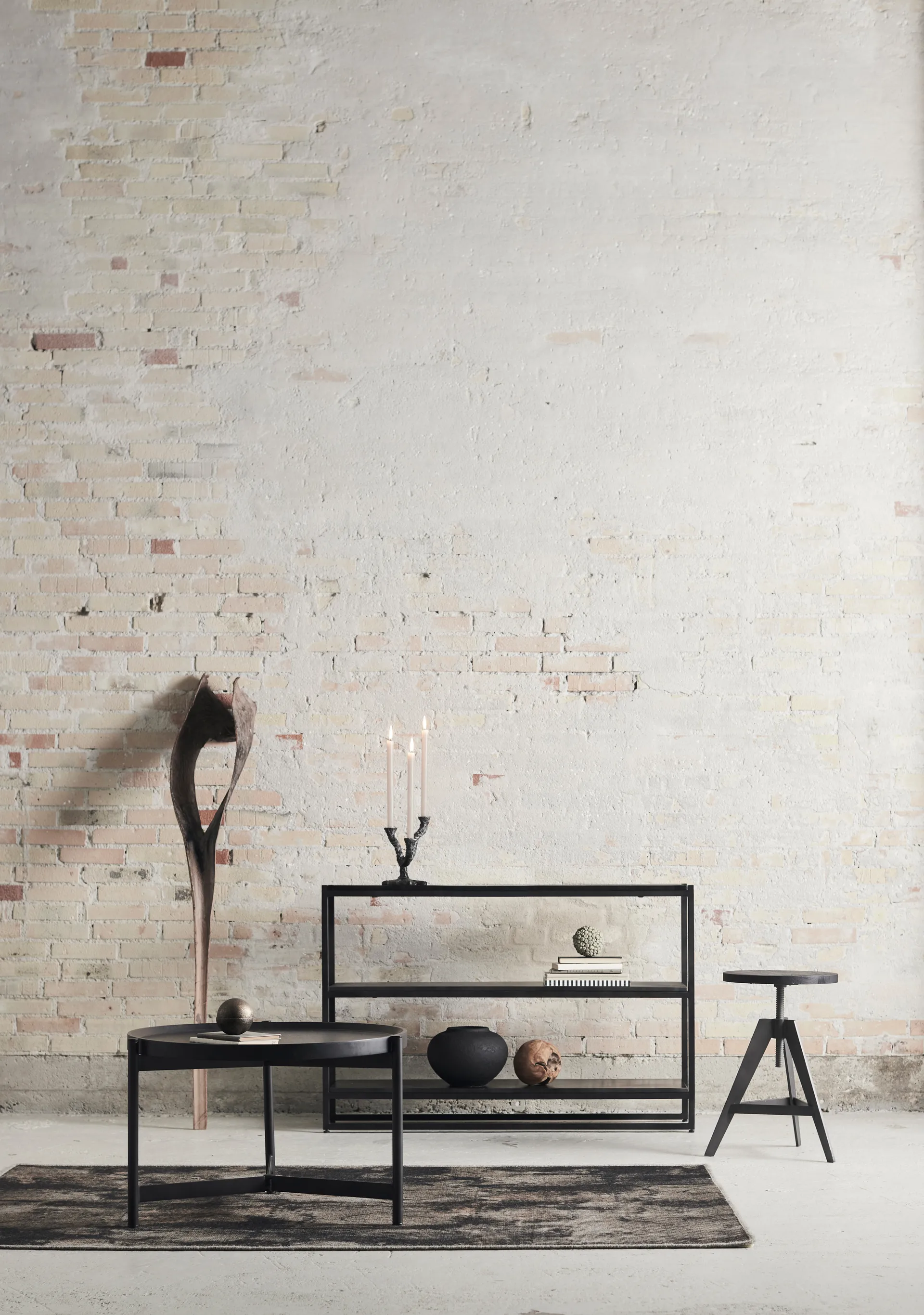 Κηροπήγια Ava 22 cm, Γκρι αντίκα MUUBS