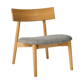 Tetra lounge chair - Ύφασμα σε απόχρωση σκυροδέματος-φυσικά λαδωμένη δρυς - MUUBS