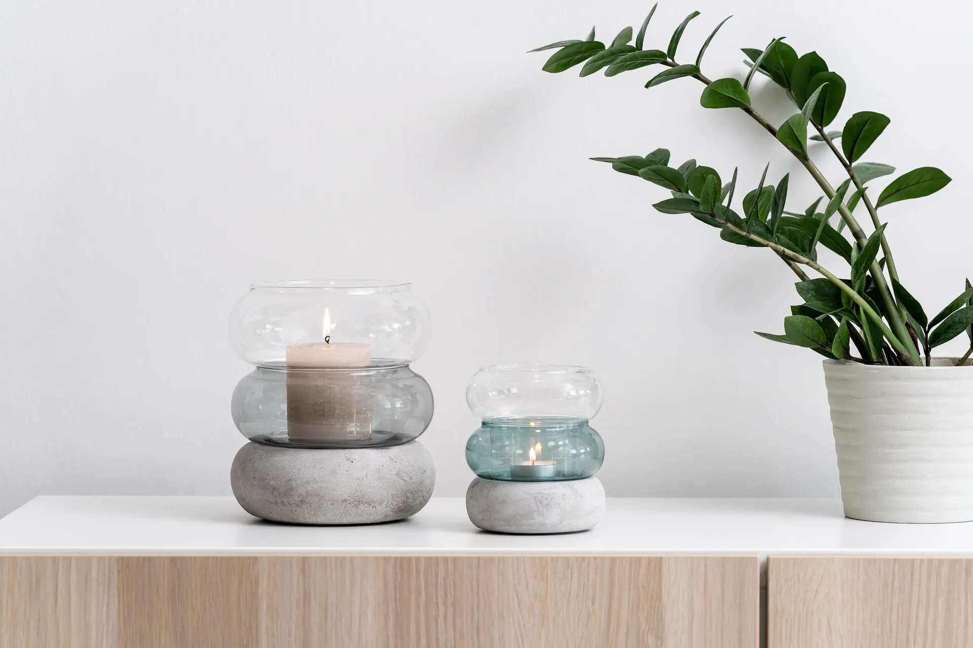 Bagel βάζο/φανάρι 12 cm, Μπλε της λίμνης Muurla