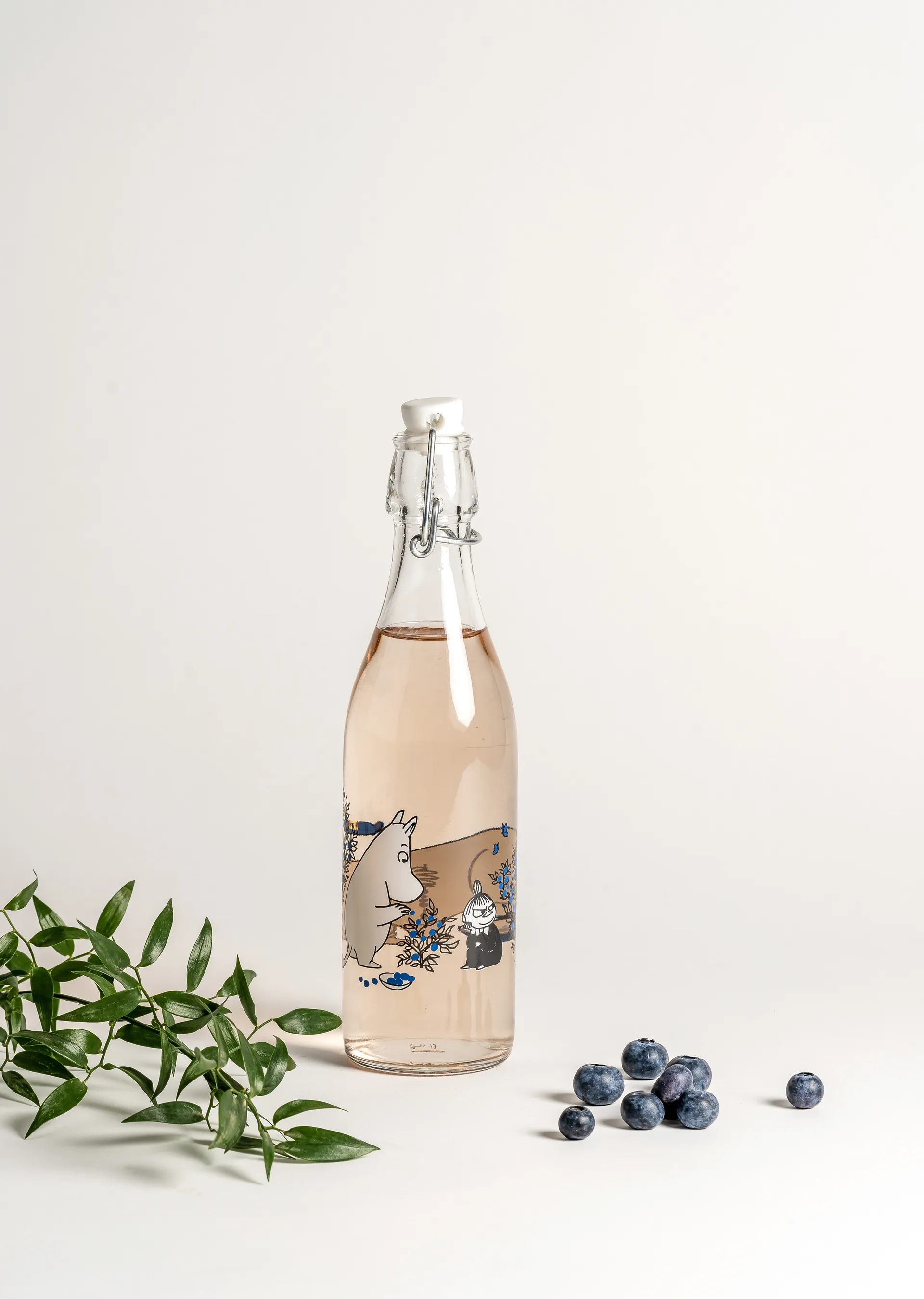 Blueberries γυάλινο μπουκάλι 0.5 L, Διαφανές Muurla