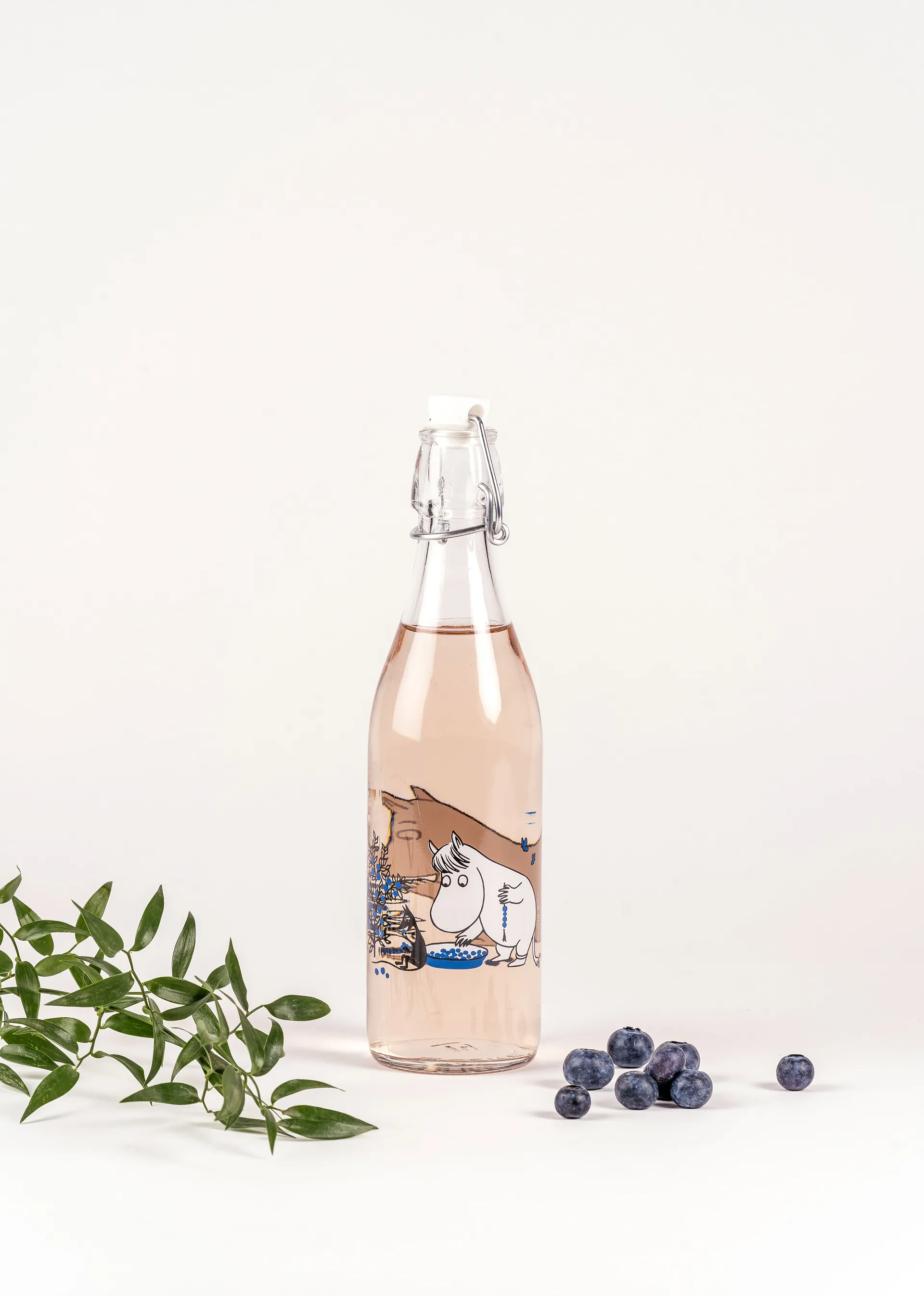 Blueberries γυάλινο μπουκάλι 0.5 L, Διαφανές Muurla
