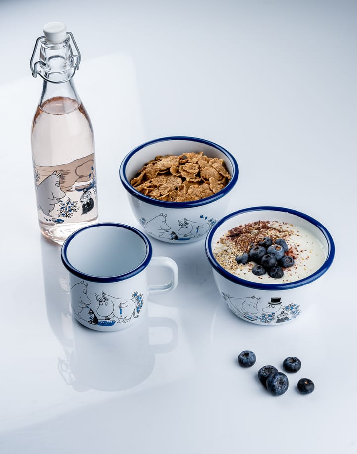 Blueberries εμαγιέ κούπα 37 cl - Λευκό - Muurla