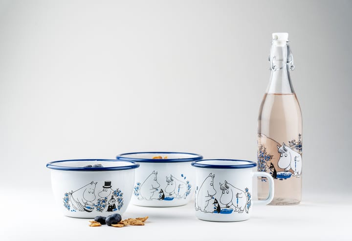 Blueberries εμαγιέ κούπα 37 cl - Λευκό - Muurla