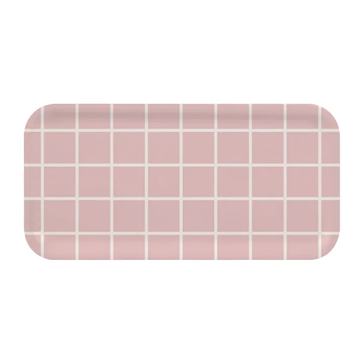 Checks & Stripes δίσκος 13x27 εκ. - Ροζ-λευκό - Muurla