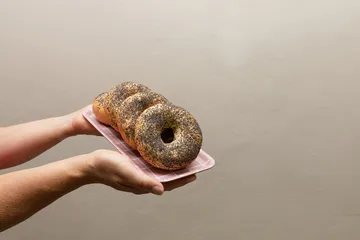 Checks & Stripes δίσκος 13x27 εκ. - Ροζ-λευκό - Muurla