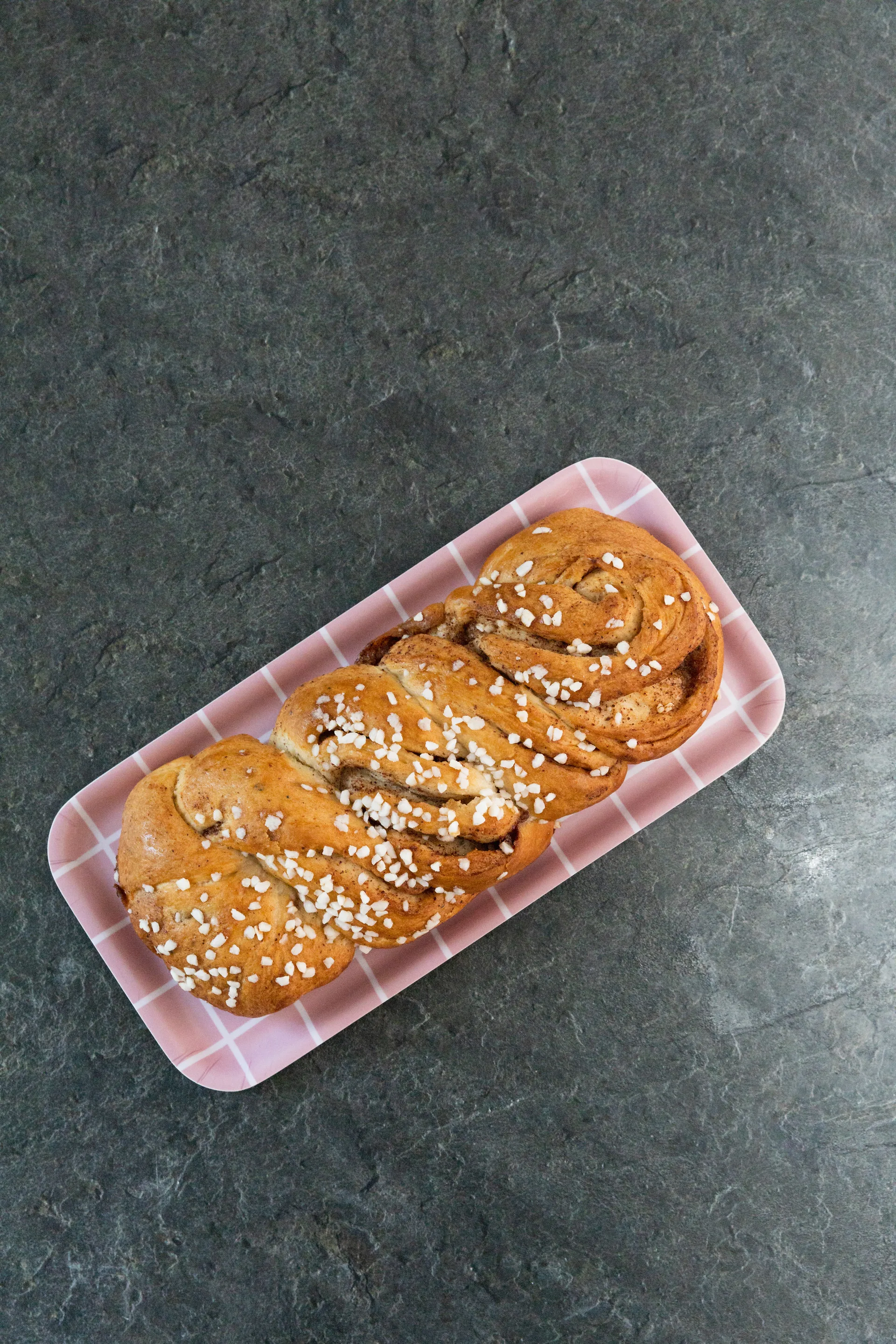 Checks & Stripes δίσκος 13x27 εκ., Ροζ-λευκό Muurla