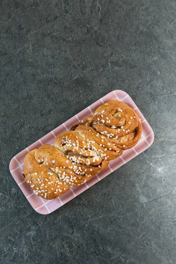 Checks & Stripes δίσκος 13x27 εκ. - Ροζ-λευκό - Muurla