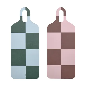 Checks & Stripes δίσκος 13x33 cm - Brown-pink-green - Muurla