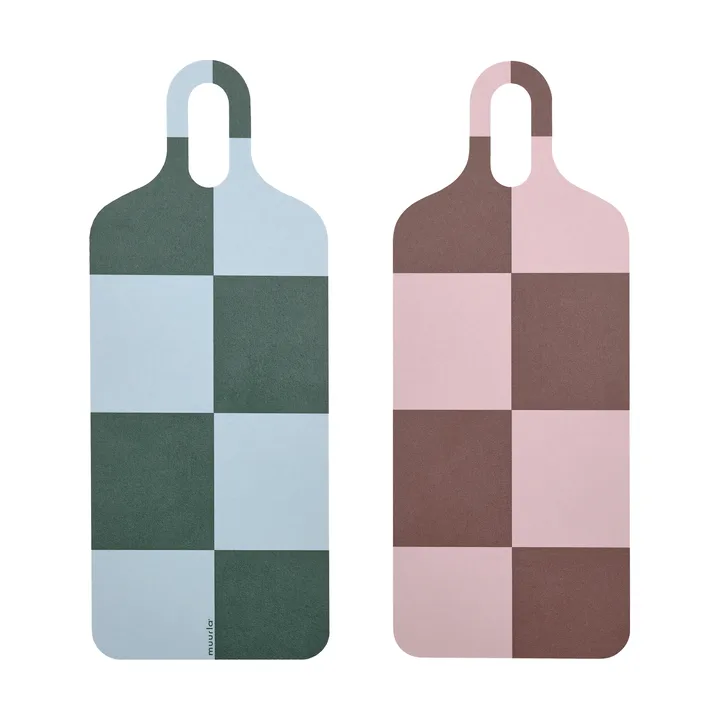 Checks & Stripes δίσκος 13x33 cm - Brown-pink-green - Muurla