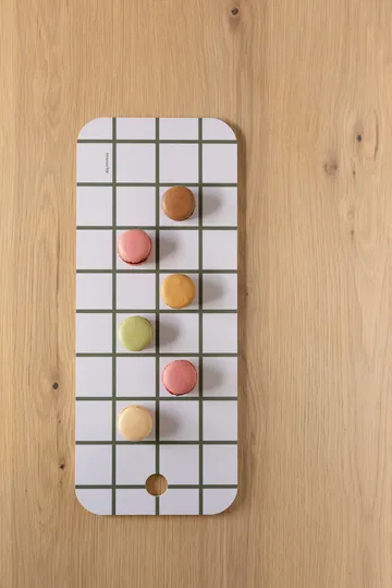 Checks & Stripes δίσκος 18x44 εκ. - Green-beige - Muurla