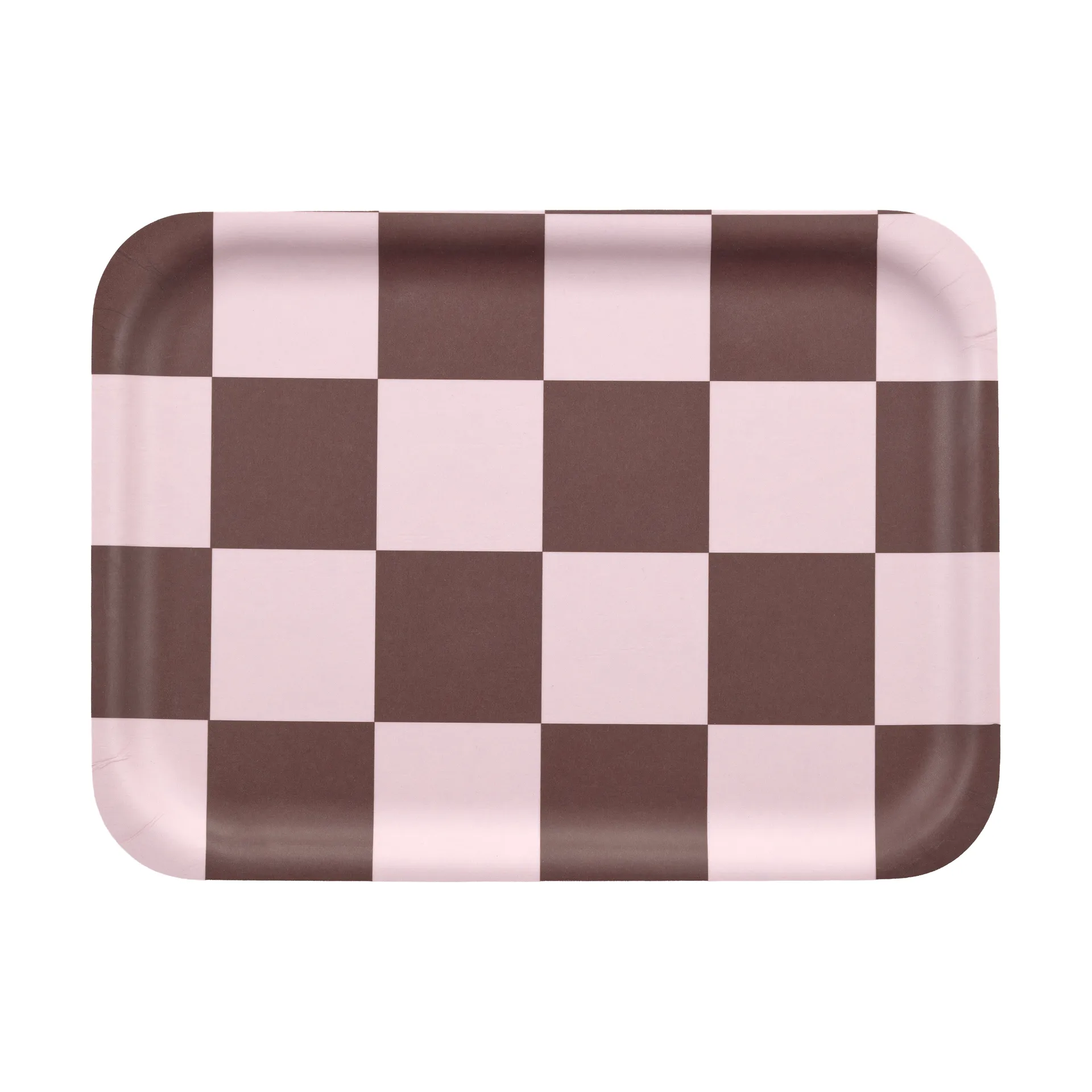 Checks & Stripes δισκάκι 20x27 cm, Brown-pink Muurla