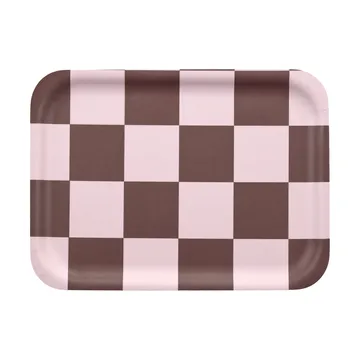 Checks & Stripes δισκάκι 20x27 cm - Brown-pink - Muurla