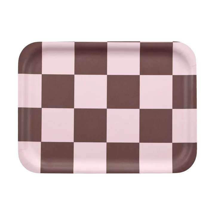 Checks & Stripes δισκάκι 20x27 cm - Brown-pink - Muurla