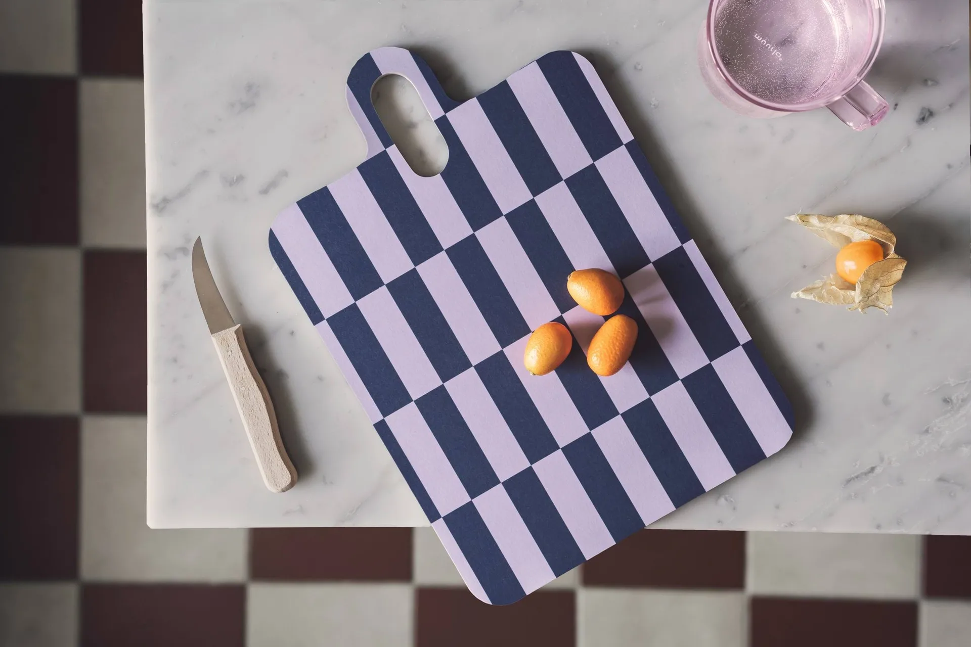 Checks & Stripes δίσκος 21x31 εκ., Lilac-blue-green Muurla