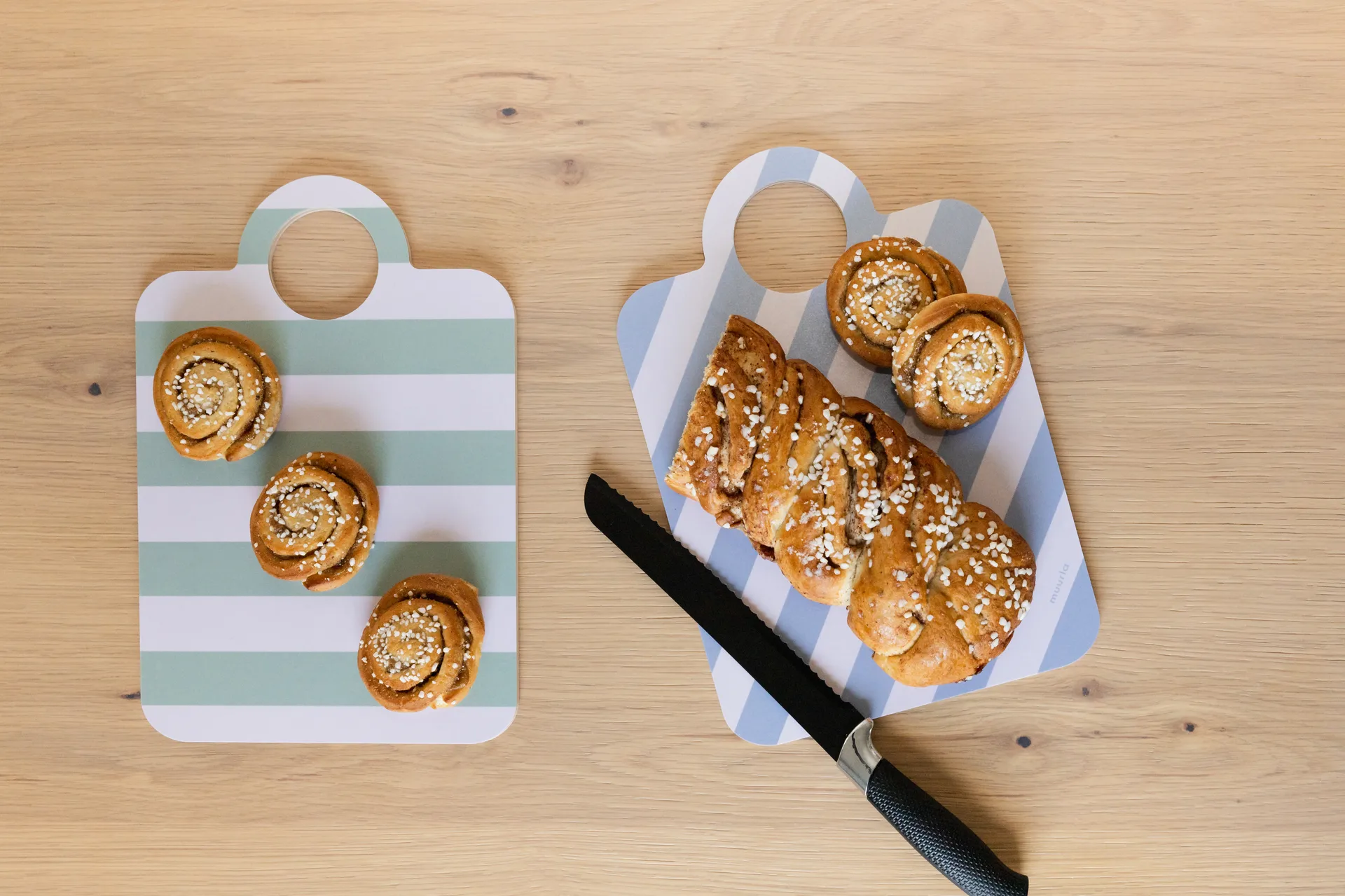 Checks & Stripes δίσκος 21x31 εκ., Mint-μπλε Muurla