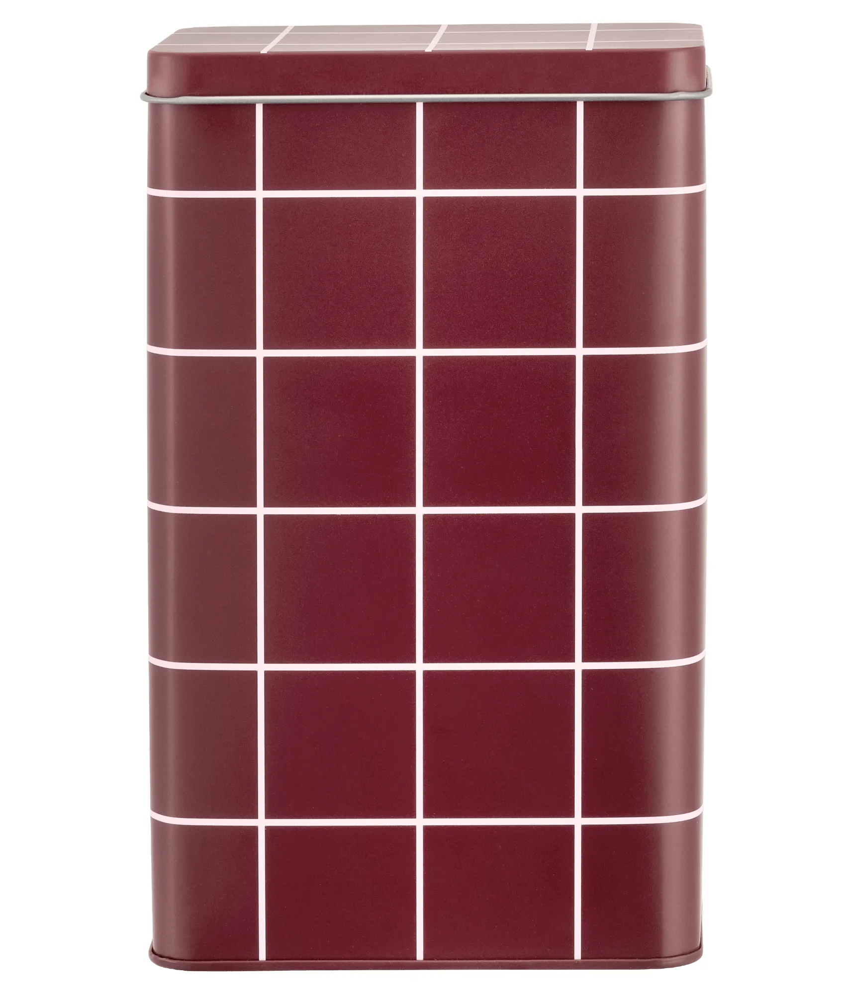 Checks & Stripes δοχείο καφέ από λαμαρίνα, Brown-pink, 12x8x20 cm Muurla