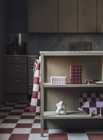 Checks & Stripes πετσέτα κουζίνας - Brown-pink, 50x65cm - Muurla