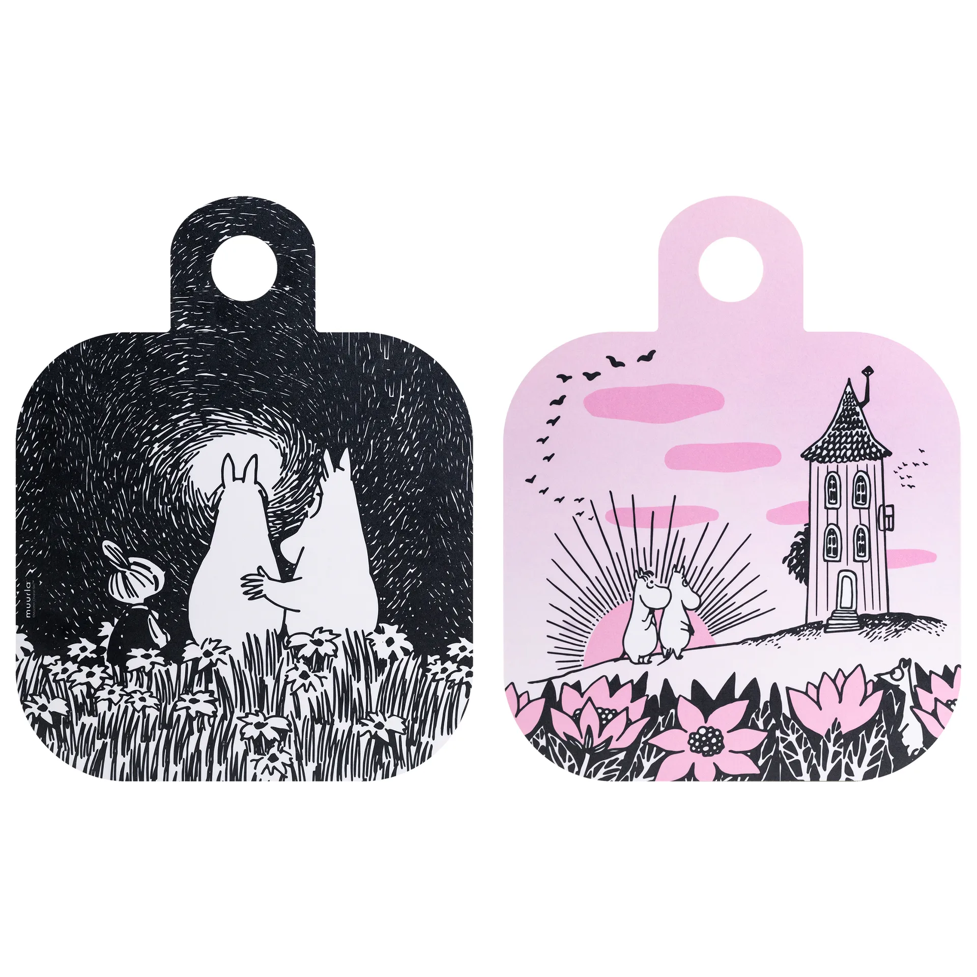 Chop & Serve Friendship δίσκος 25x32 cm, μαύρο-ροζ Muurla