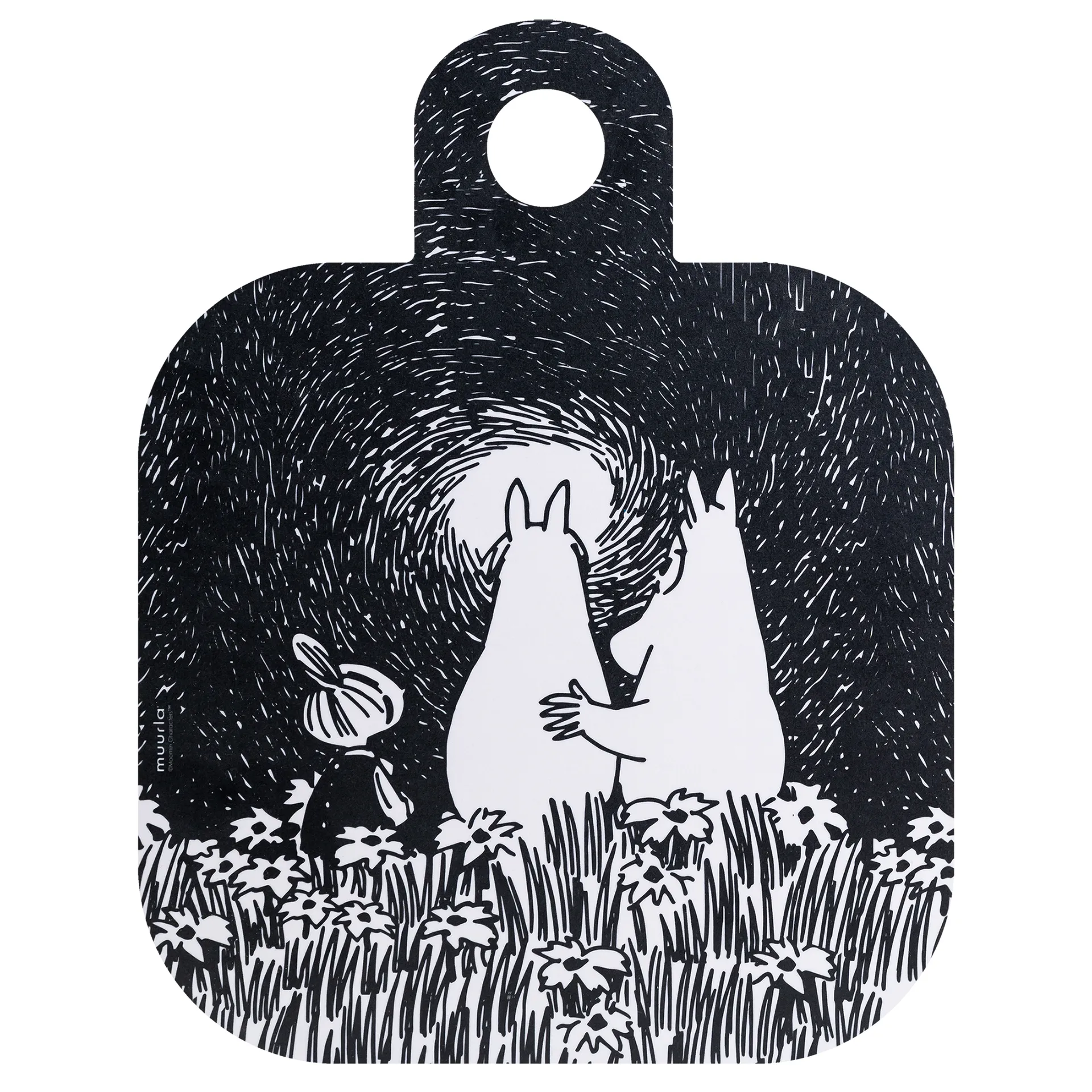 Chop & Serve Friendship δίσκος 25x32 cm, μαύρο-ροζ Muurla