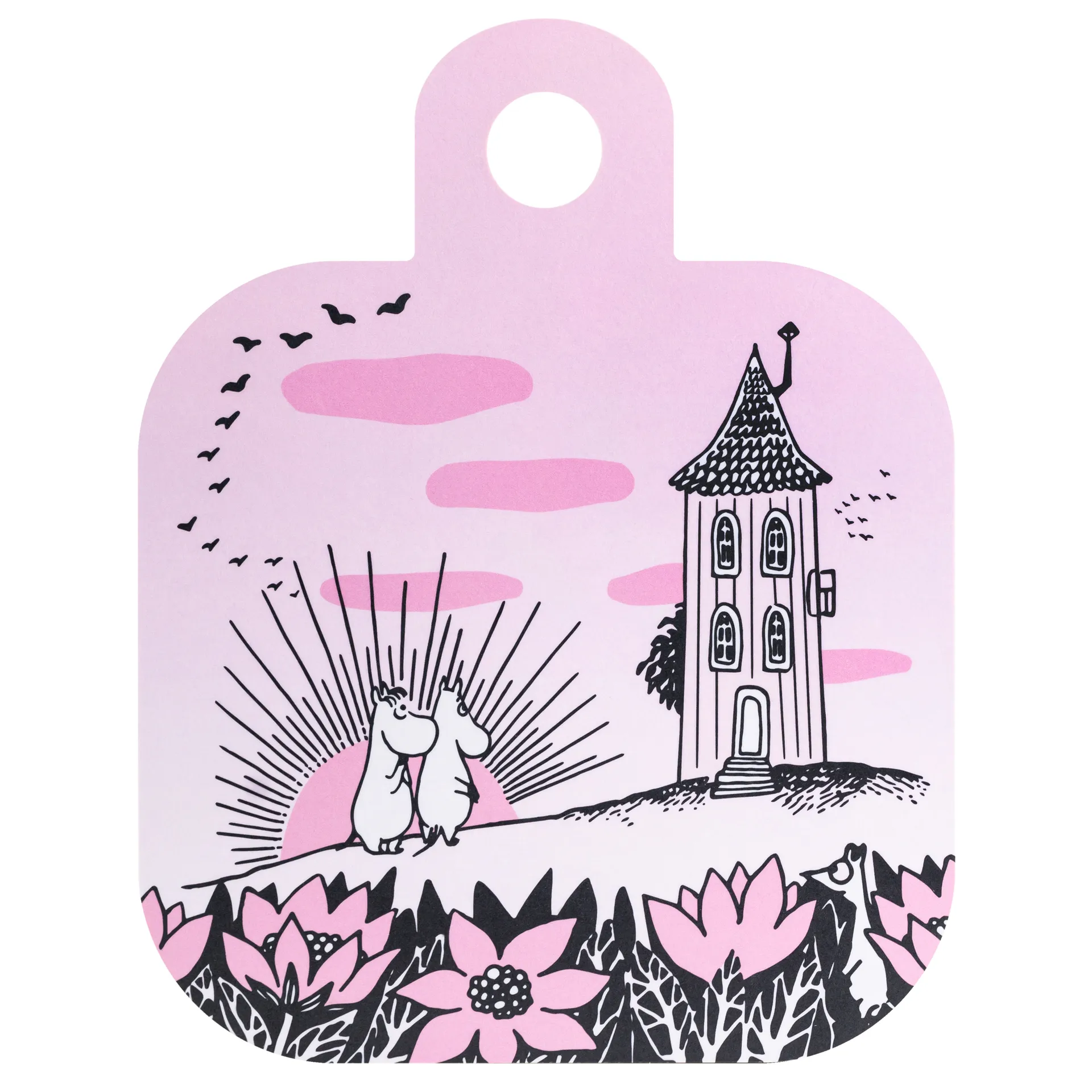 Chop & Serve Friendship δίσκος 25x32 cm, μαύρο-ροζ Muurla