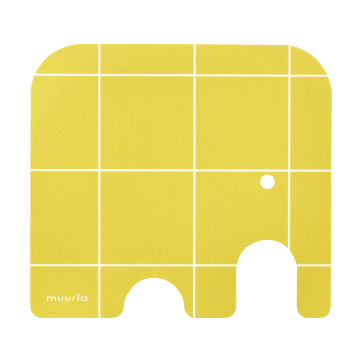 Elephant γυάλινο σουβέρ 11x10 εκ. - Κίτρινο - Muurla