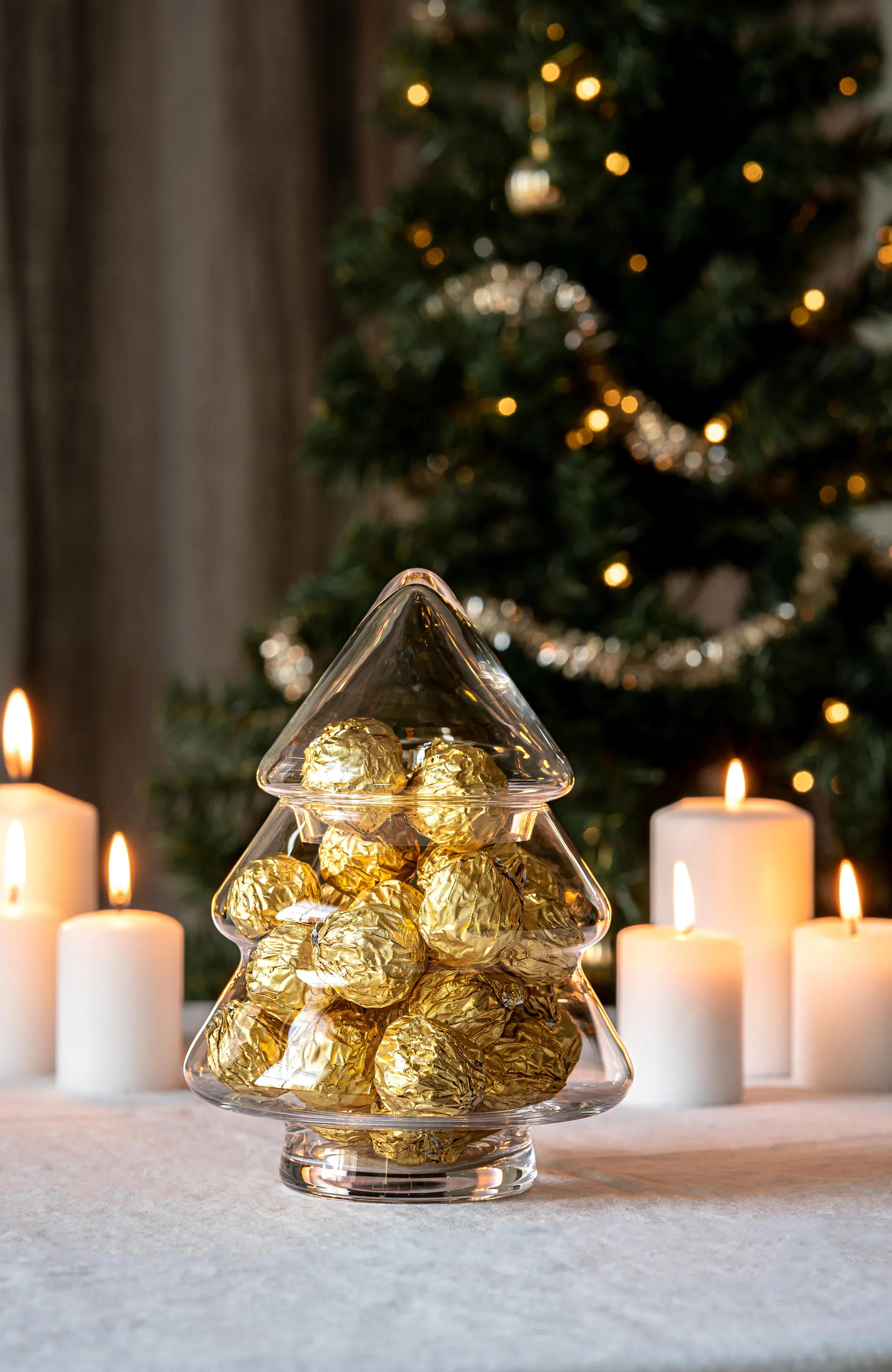 Glass tree γυάλινο βάζο με καπάκι, 20 cm Muurla