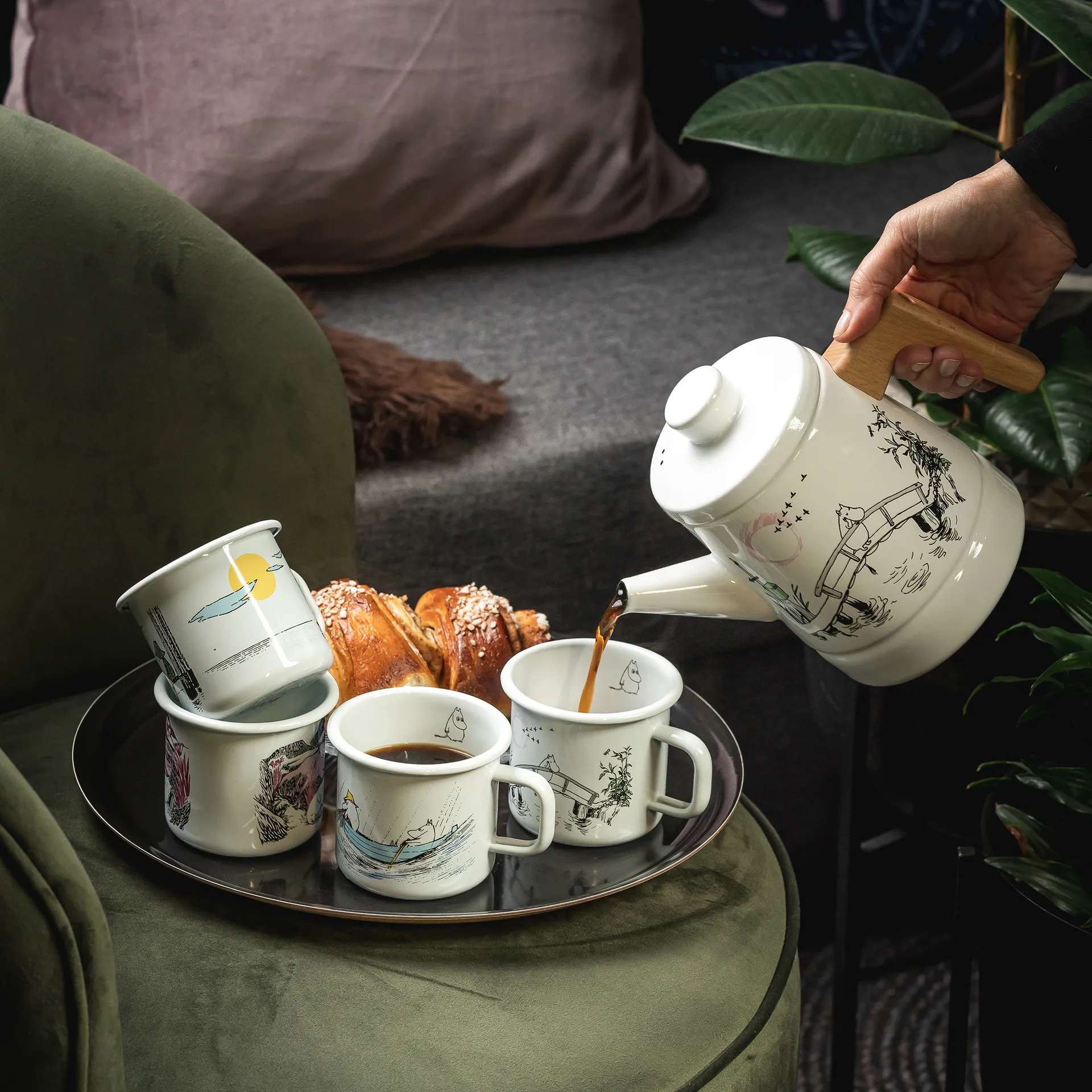 Missing you coffee κανάτα εμαγιέ 1,6 l, λευκό Muurla