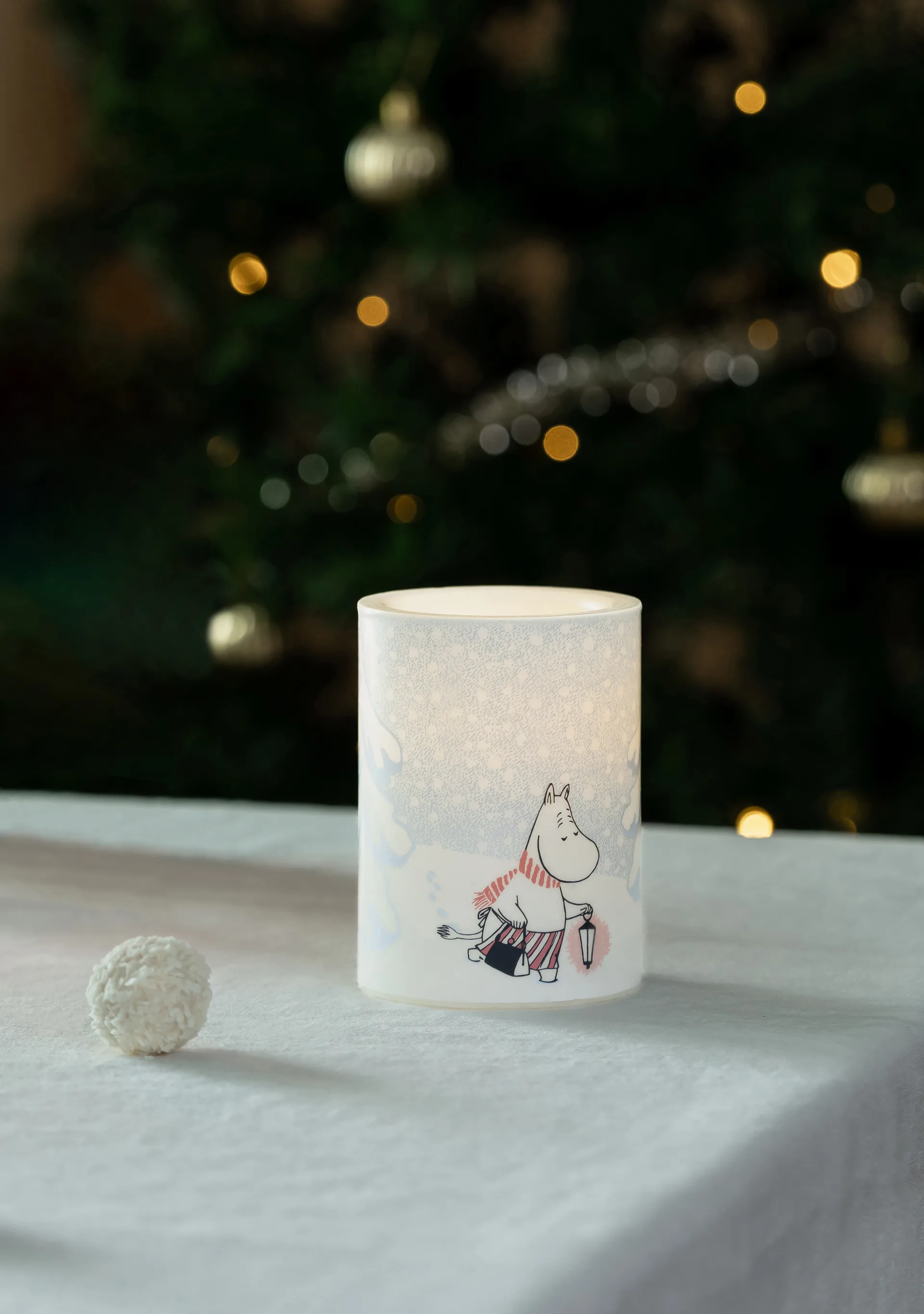 Moomin block κερί LED 10 cm, Let it snow Muurla
