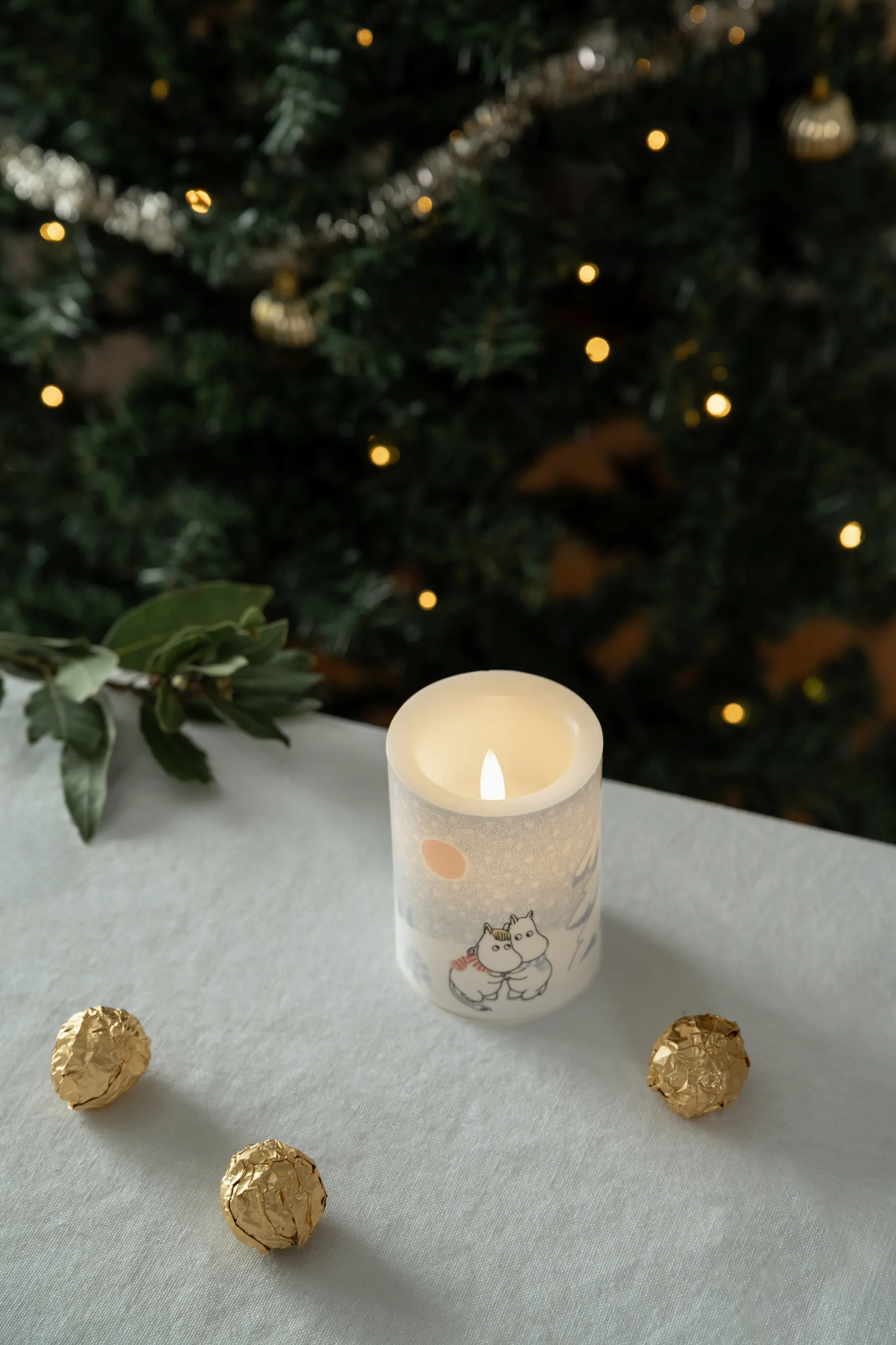 Moomin block κερί LED 10 cm, Let it snow Muurla