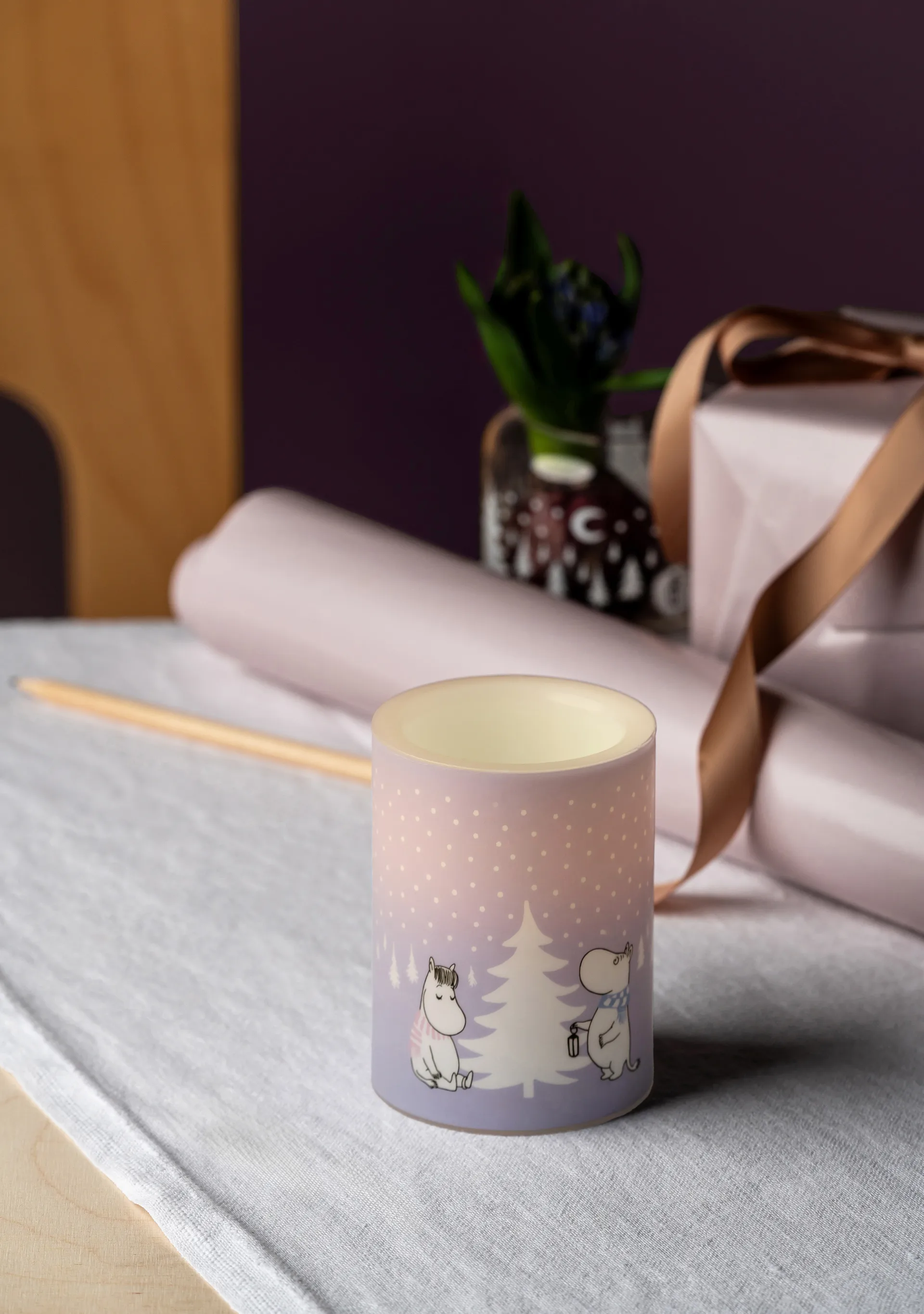 Moomin block κερί LED 10 cm, Snowfall Muurla