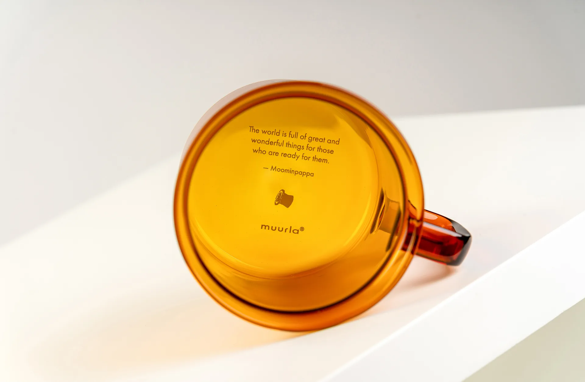 Moomin pappa γυάλινη κούπα 35 cl, Κεχριμπάρι Muurla