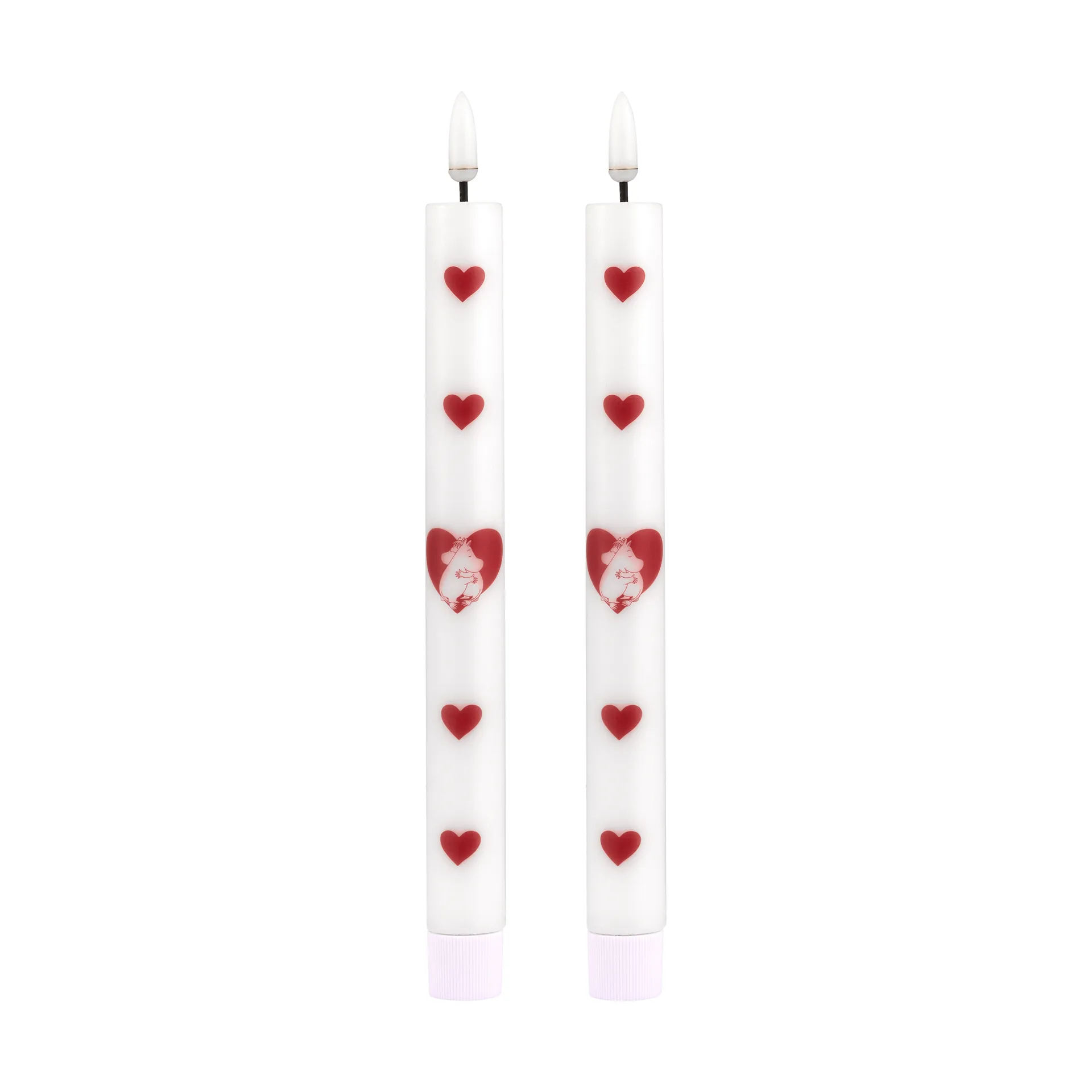 Mumin κερί κηροπηγίου LED 25 cm, Heart, 2-pack Muurla