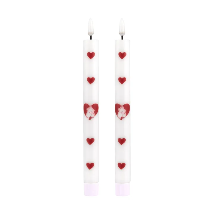 Mumin κερί κηροπηγίου LED 25 cm - Heart, 2-pack - Muurla