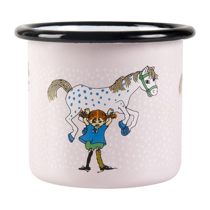 Pippi and Lilla gubben enamel κούπα 1.5 dl - Φωτεινό ροζ - Muurla