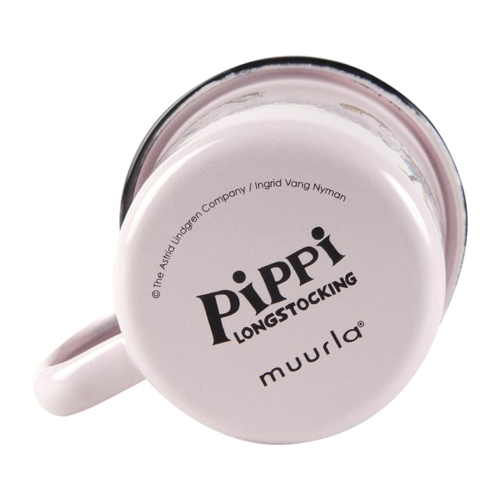 Pippi and Lilla gubben enamel κούπα 1.5 dl, Φωτεινό ροζ Muurla